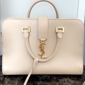 Authentic YSL calfskin beige bag